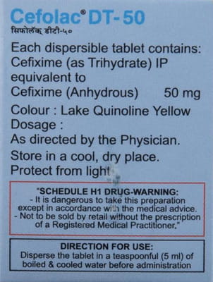 Cefolac Dt 50mg Strip Of 10 Tablets