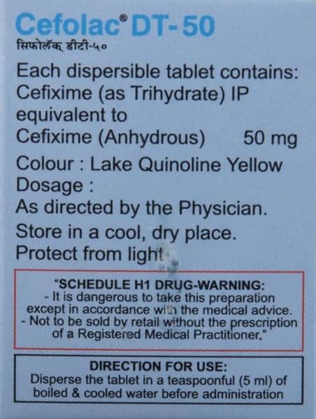 Cefolac Dt 50mg Strip Of 10 Tablets