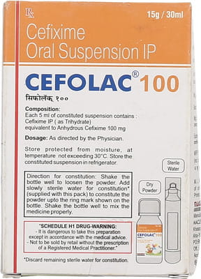 Cefolac 100mg Bottle Of 30ml Suspension