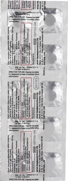 Ceftas 100mg Strip Of 10 Tablets