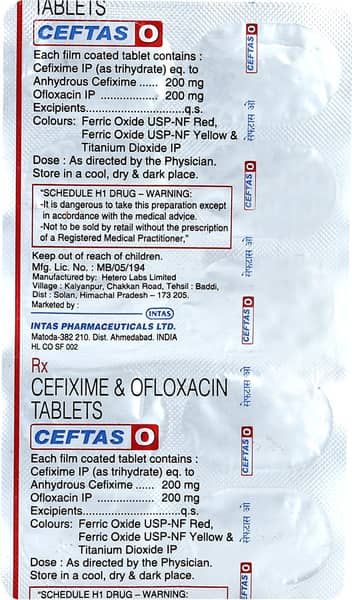 Ceftas O Strip Of 10 Tablets
