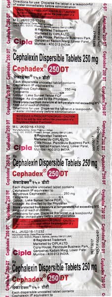Cephadex Dt 250mg Strip Of 10 Tablets