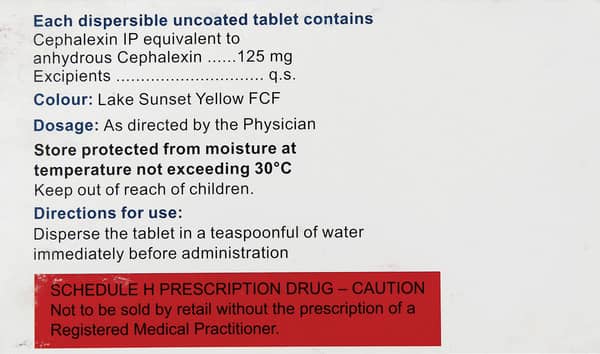 Cephadex Dt 125mg Strip Of 10 Tablets