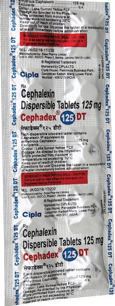 Cephadex Dt 125mg Strip Of 10 Tablets