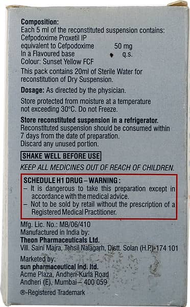 Cepodem 50mg Dry Suspension 30ml