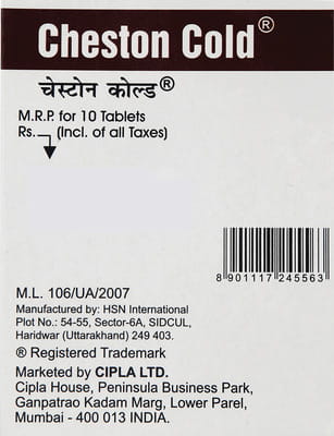 Cheston Cold New Formula Strip Of 10 Tablets