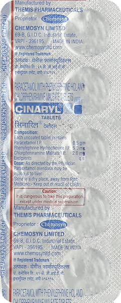 Cinaryl Strip Of 10 Tablets