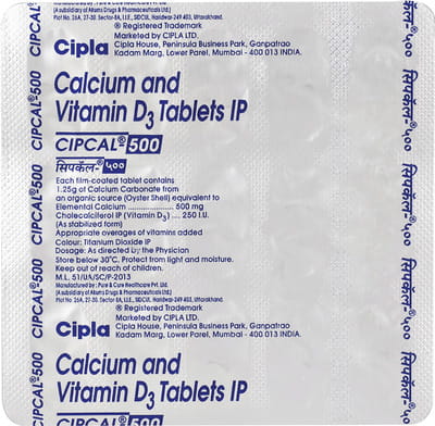 Cipcal 500mg Strip Of 15 Tablets