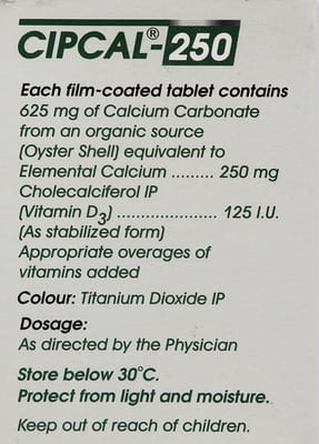 Cipcal 250mg Strip Of 30 Tablets