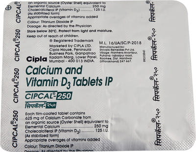 Cipcal 250mg Strip Of 30 Tablets