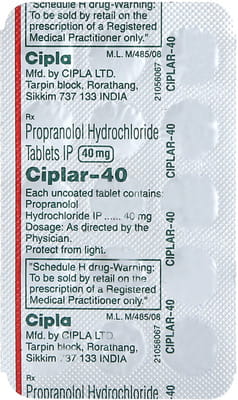 Ciplar 40mg Strip Of 15 Tablets