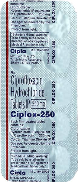 Ciplox 250mg Strip Of 10 Tablets