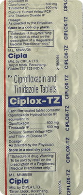 सिप्लॉक्स टीज़ेड 10 टैबलेट्स की स्ट्रिप