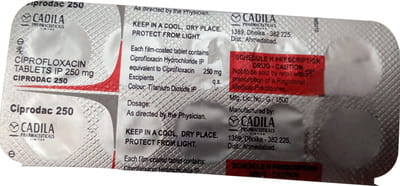 Ciprodac 250mg Strip Of 10 Tablets