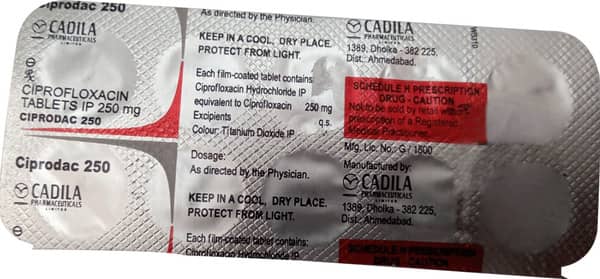 Ciprodac 250mg Strip Of 10 Tablets