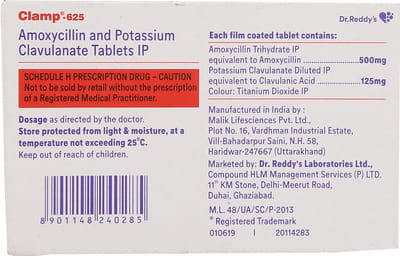 Clamp 625mg Strip Of 10 Tablets