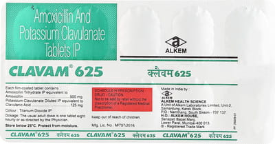 Clavam 625mg Strip Of 10 Tablets