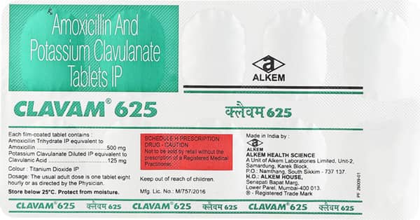 Clavam 625Mg Strip Of 10 Tablets