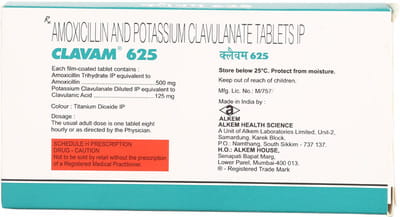 Clavam 625mg Strip Of 10 Tablets