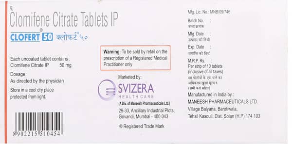 Clofert 50mg Strip Of 10 Tablets