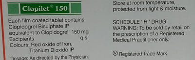 Clopilet 150mg Strip Of 10 Tablets