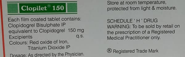Clopilet 150mg Strip Of 10 Tablets