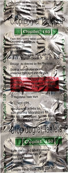 Clopilet 150mg Strip Of 10 Tablets