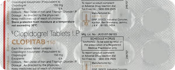 Clopitab 150mg Strip Of 10 Tablets