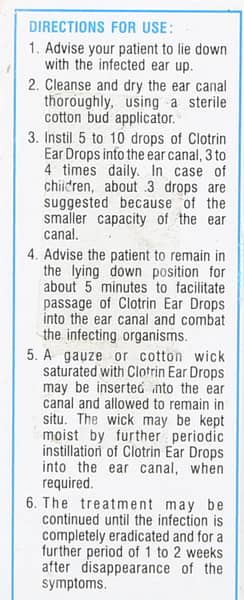 Clotrin Bottle Of 10ml Ear Drops