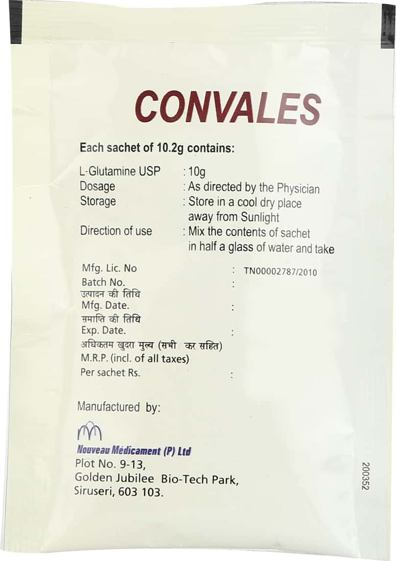 Convales 10 G Oral Powder (10.2): Uses, Side Effects, Price