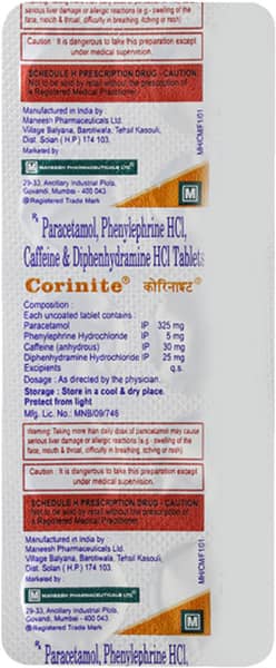 Corinite Strip Of 10 Tablets