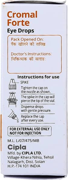 Cromal Forte Bottle Of 5ml Eye Drops