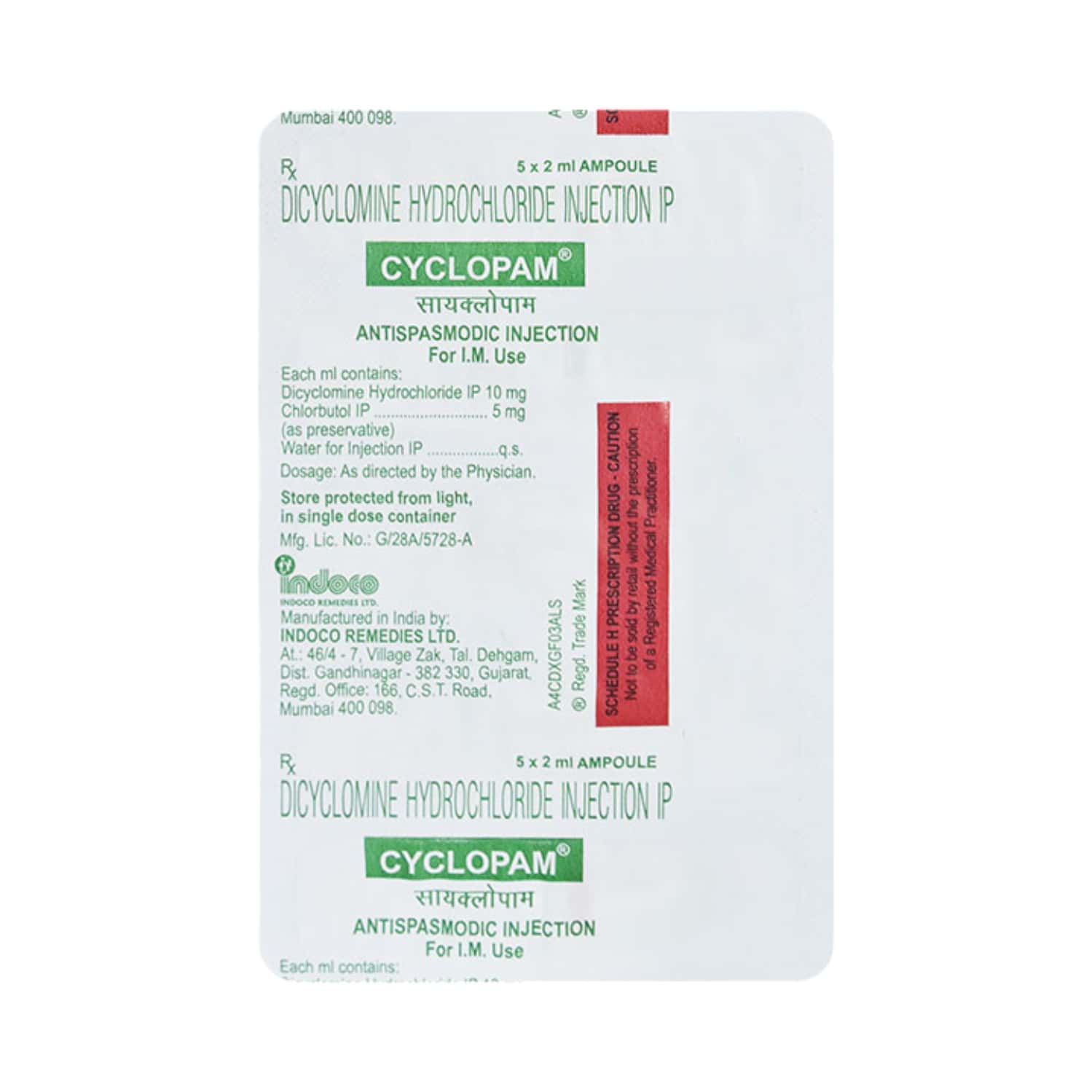 Cyclopam 10 MG/ML Injection (2): Uses, Side Effects, Price & Dosage ...
