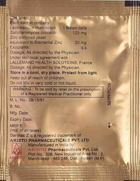 Darolac Z Sachet Of 2gm Powder