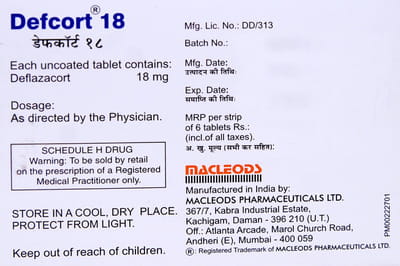 Defcort 18mg Strip Of 6 Tablets