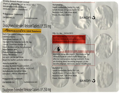 Depakote Xr 250mg Strip Of 15 Tablets