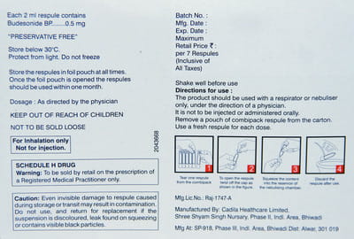 Derinide 0.5mg 2ml Packet Of 7 Respules