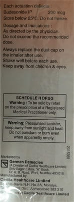 Derinide 200mcg Cfc Free Box Of 200md Metered Dose Inhaler