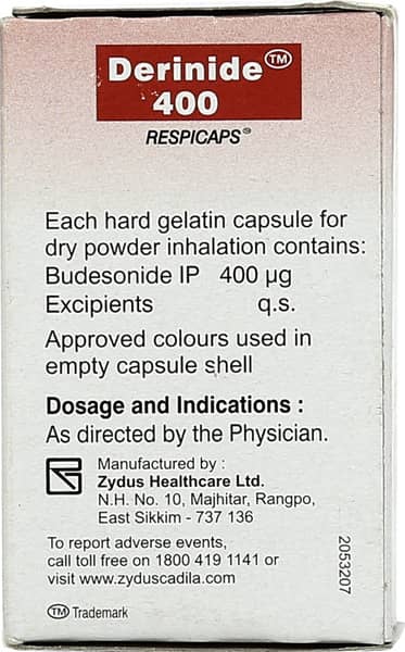 Derinide 400mg Bottle Of 30 Respicaps