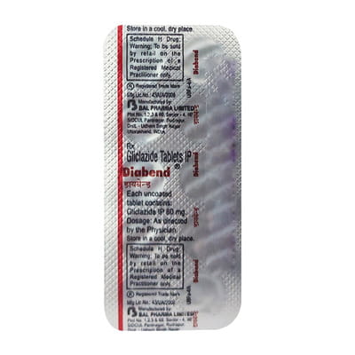 Diabend 80mg Strip Of 10 Tablets