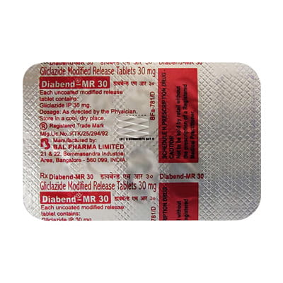 Diabend Mr 30mg Strip Of 10 Tablets