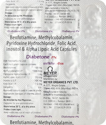 Diabetone Pn Strip Of 15 Capsules