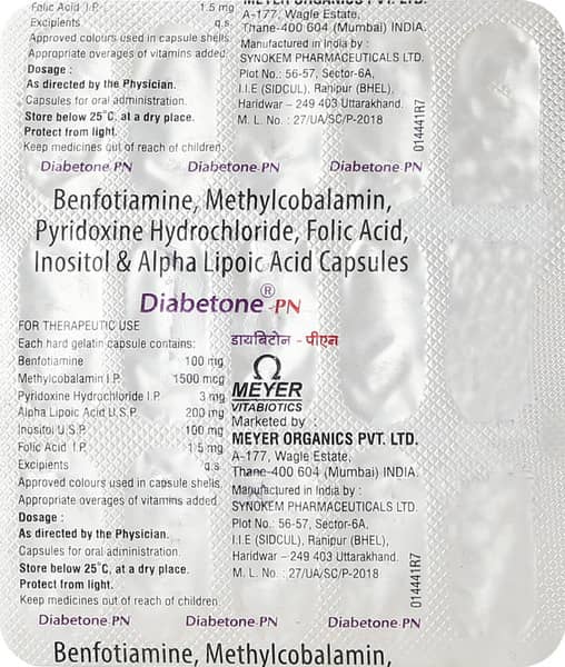 Diabetone Pn Strip Of 15 Capsules