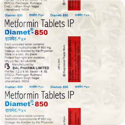 Diamet 850mg Strip Of 15 Tablets