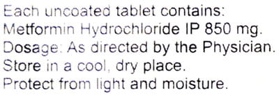 Diamet 850mg Strip Of 15 Tablets