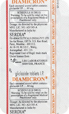 Diamicron 80mg Strip Of 10 Tablets