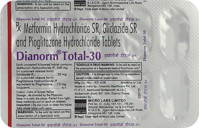 Dianorm Total 30mg Strip Of 10 Tablets