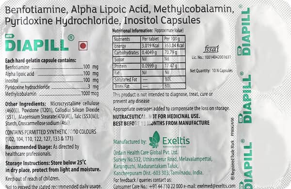 New Diapill Strip Of 10 Capsules