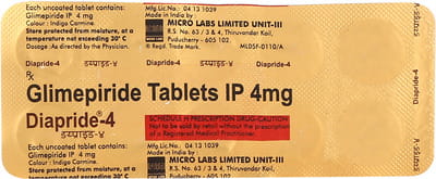 Diapride 4mg Strip Of 10 Tablets