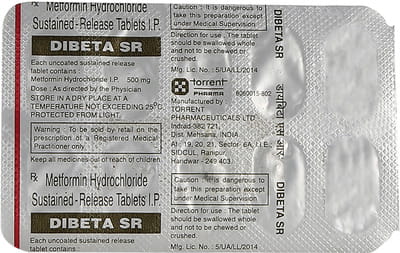 Dibeta Sr 500mg Strip Of 10 Tablets